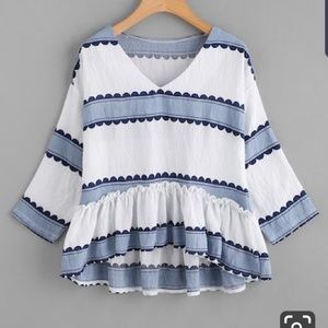 shein v neckline blouse